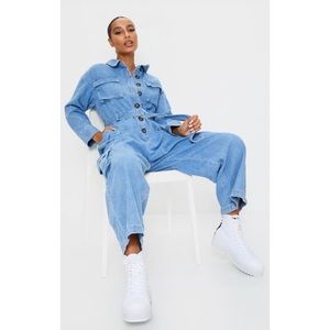 Cropped Denim Boilersuit